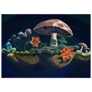 Fantasy Mushroom Islands Matte Poster